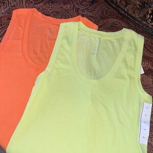 Tank Tops Orange and Neon Green by A New Day